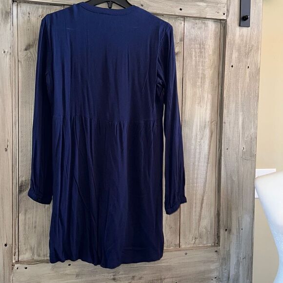 Old Navy Blue Dress Tunic Plissse Pleat - Picture 5 of 10